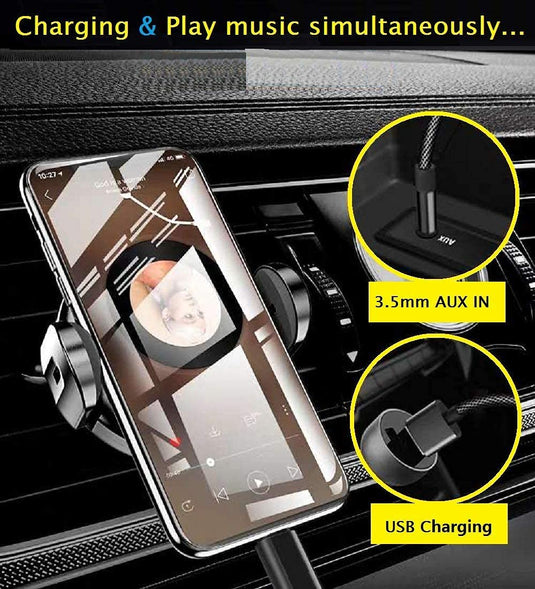 Lightning to USB-A and Headphone Jack Adapter Two in One In Car Poster