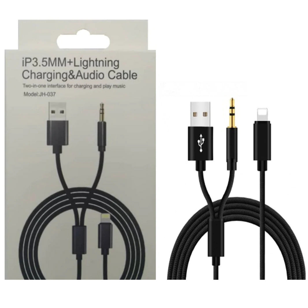 Lightning to USB-A and Headphone Jack Adapter Two in One