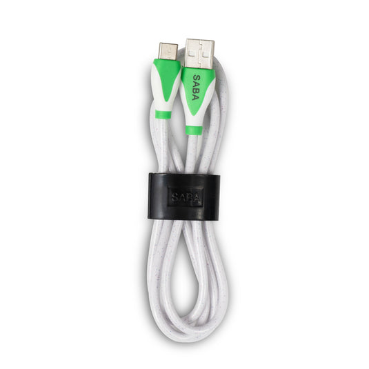 SABA White/Green PVC Type-C Cable