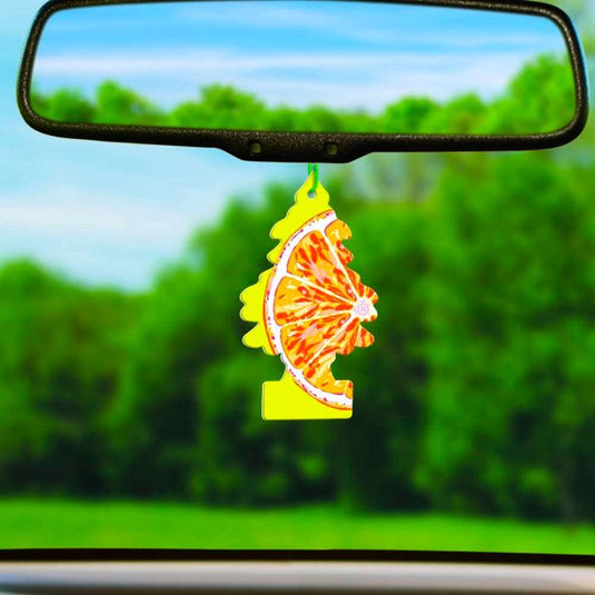 Sliced Little Tree Hanging in Car