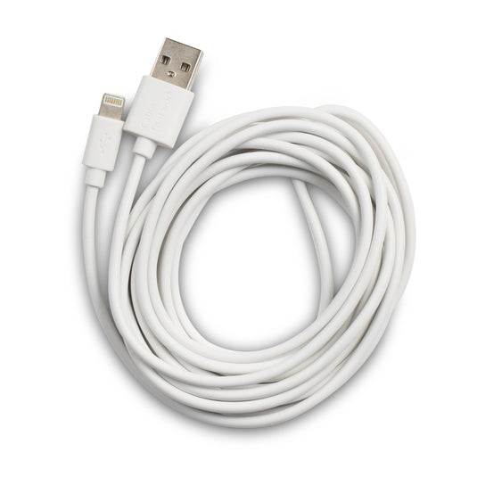     White 10ft PVC iPhone Charging Cable