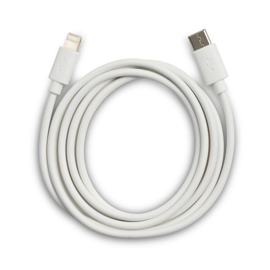 White 10ft PVC iPhone to Type C Charging Cable
