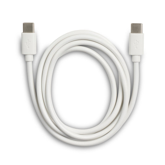 White 3ft PVC Type-C to Type-C Charging Cable
