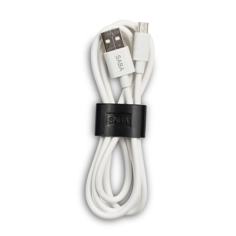 Load image into Gallery viewer, White 3ft SABA PVC Micro USB Charging Cable
