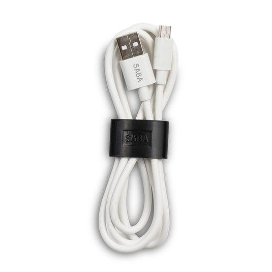 White 3ft SABA PVC Micro USB Charging Cable
