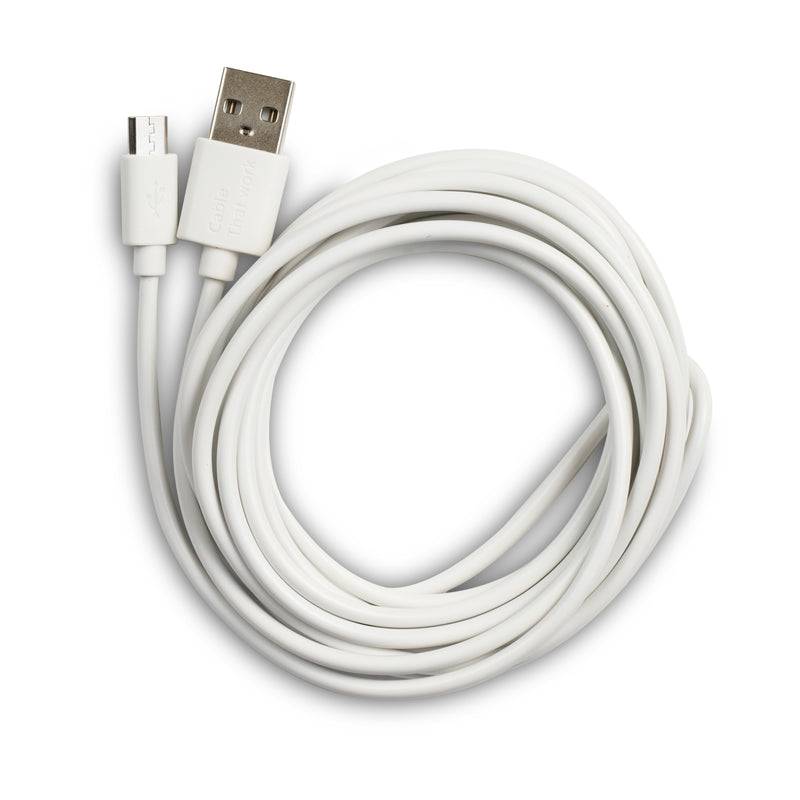 Load image into Gallery viewer,    White PVC 10ft Micro USB Charging Cable
