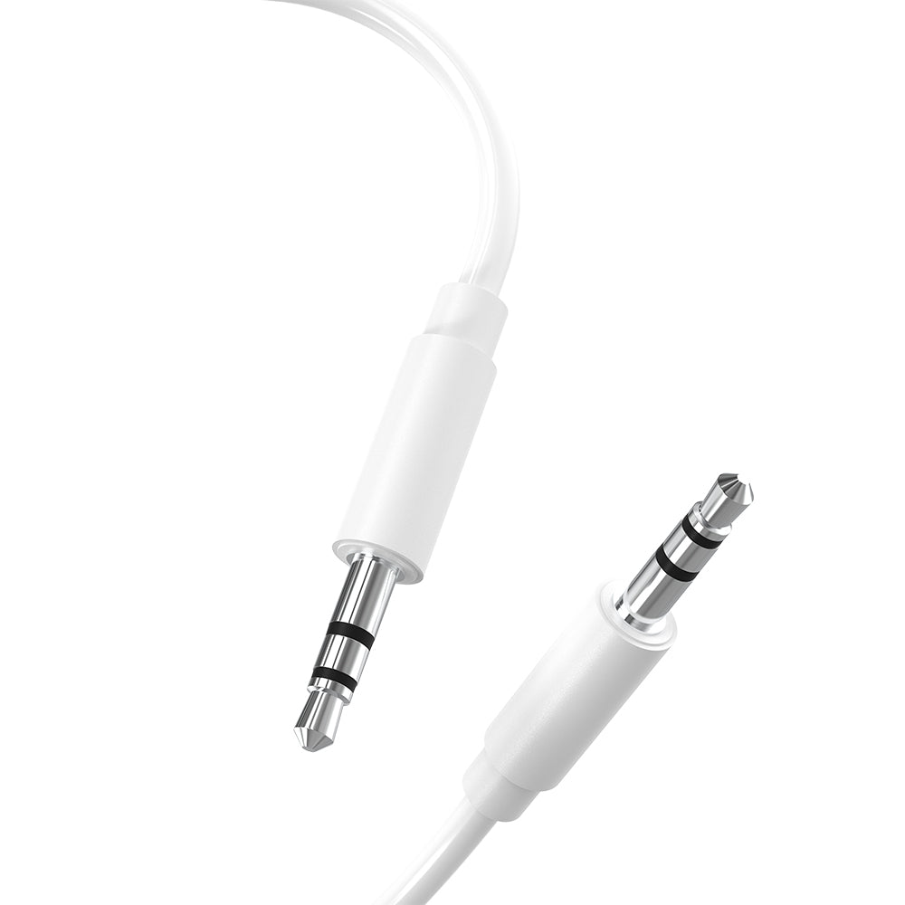    White PVC Aux Cable Angled Image 2