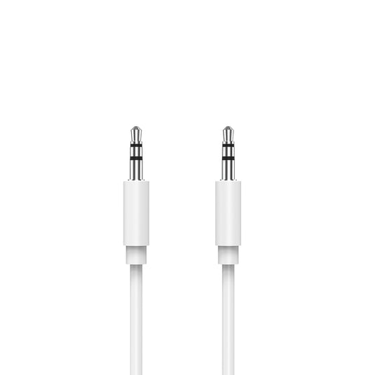 White PVC Aux Cable Angled Image 3