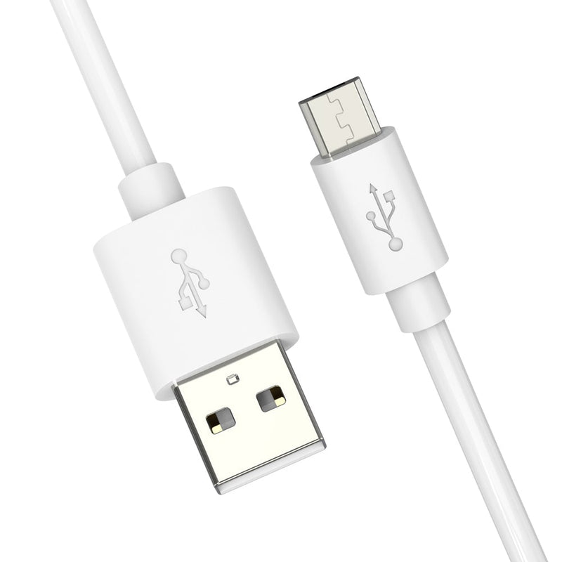 Load image into Gallery viewer, White PVC Micro USB Charging Cable Angled Image 2
