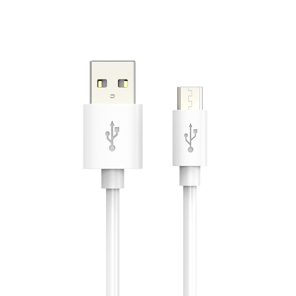 White PVC Micro USB Charging Cable Image 3