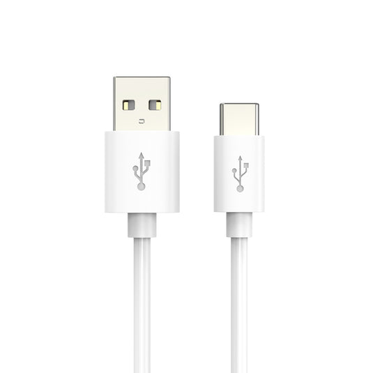 White PVC Type-C Charging Cable Angled Image 3