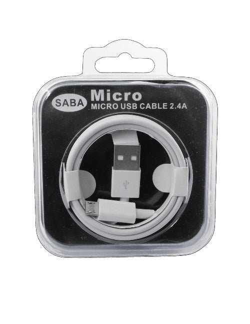    White Round Inbox Micro USB Charging Cable