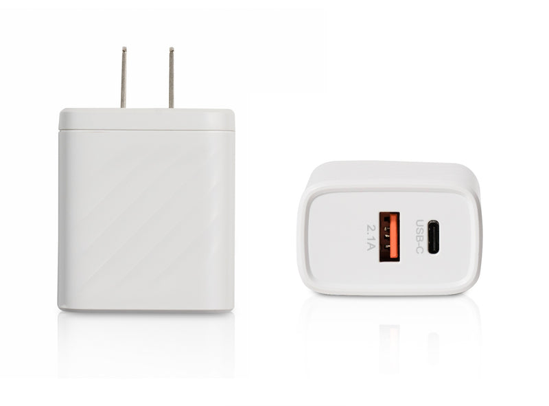 Load image into Gallery viewer, White-Type-C-and-USB-A-Power-Adapter

